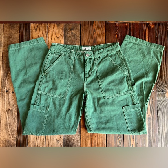 Garage Denim - GARAGE • Dani Carpenter Pant Trekking Green baggy wide leg cargo jean cotton